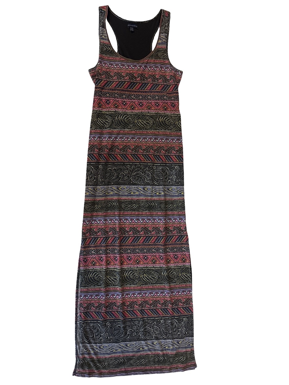 American Eagle Outfitters Racerback Maxi Dress in Black and Pink Tribal